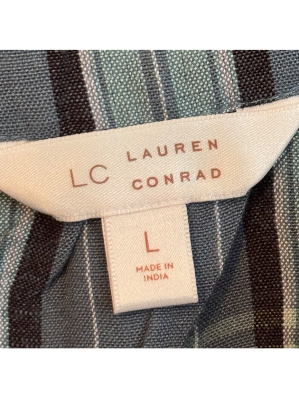 Lauren Conrad Sz L Plaid Square Neck Blouse Long Sleeve Lightweight Blouse - Picture 3 of 12